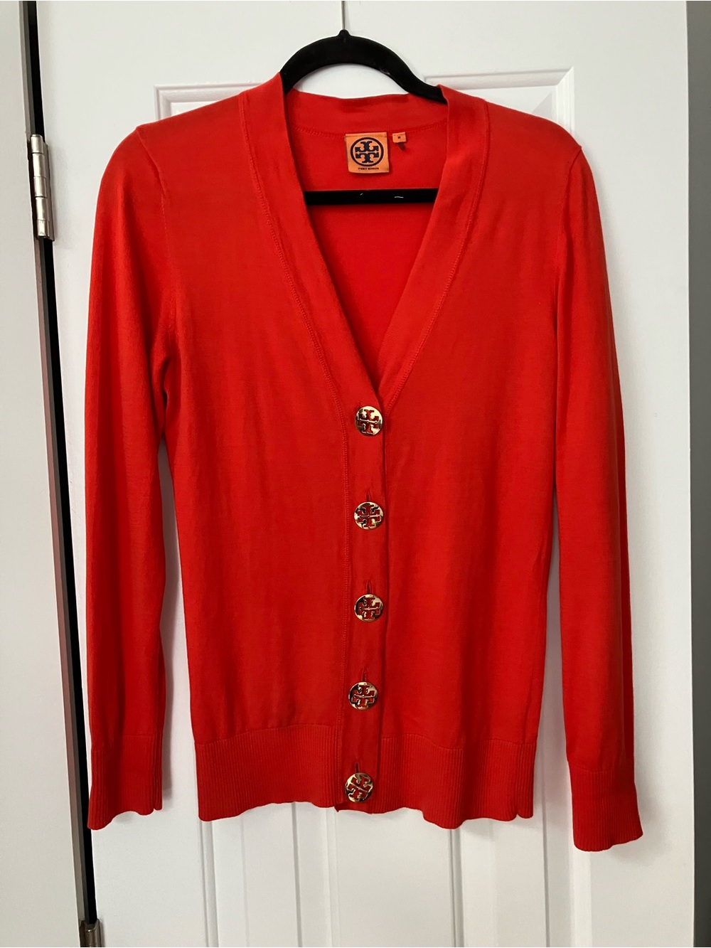 Tory Burch Cardigan Orange Button Front